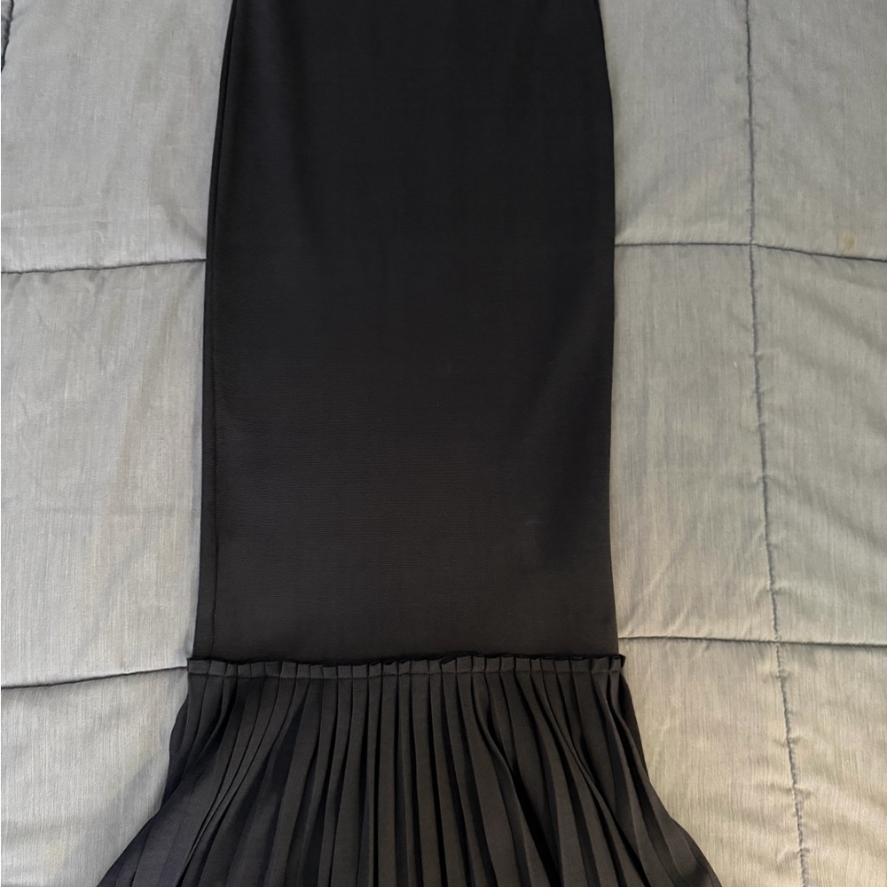 Jonathan Simkhai Black Pleated Pencil Skirt
